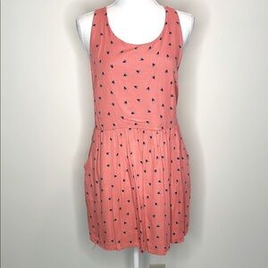 Freebird Coral Sleeveless Rayon Drop Waist Dress with Pattern. Small